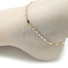 Oro Laminado Basic Anklet, Gold Filled Style Mariner Design, Polished, Golden Finish, 03.213.0300.09