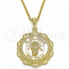 Oro Laminado Religious Pendant, Gold Filled Style San Judas Design, Polished, Golden Finish, 05.351.0049