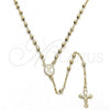 Oro Laminado Thin Rosary, Gold Filled Style Divino Niño and Crucifix Design, Polished, Golden Finish, 09.118.0008.18