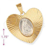 Oro Laminado Religious Pendant, Gold Filled Style Altagracia Design, Diamond Cutting Finish, Two Tone, 5.195.012