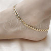 Oro Laminado Basic Anklet, Gold Filled Style Curb Design, Polished, Golden Finish, 5.222.004.10