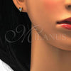 Stainless Steel Stud Earring, Star Design, with Blue Topaz Crystal, Polished, Golden Finish, 02.271.0016.2