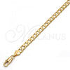 Oro Laminado Basic Bracelet, Gold Filled Style Curb Design, Polished, Golden Finish, 5.222.004.08