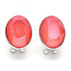 Rhodium Plated Stud Earring, with Padparadscha Swarovski Crystals, Polished, Rhodium Finish, 02.239.0015.2