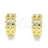 Oro Laminado Huggie Hoop, Gold Filled Style Star Design, Polished, Golden Finish, 02.195.0122.15