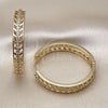 Oro Laminado Huggie Hoop, Gold Filled Style with White Micro Pave, Polished, Golden Finish, 02.204.0048.35