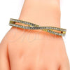 Gold Tone Individual Bangle, with White Crystal, Polished, Golden Finish, 07.252.0014.05.GT (06 MM Thickness, Size 5 - 2.50 Diameter)