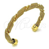 Oro Laminado Individual Bangle, Gold Filled Style Filigree and Twist Design, Polished, Golden Finish, 07.319.0002
