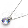 Rhodium Plated Pendant Necklace, with Crystal Swarovski Crystals and White Micro Pave, Polished, Rhodium Finish, 04.239.0017.3.16