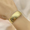 Oro Laminado Individual Bangle, Gold Filled Style Greek Key Design, Polished, Golden Finish, 5.229.013.3