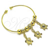 Oro Laminado Individual Bangle, Gold Filled Style Turtle Design, Polished, Golden Finish, 07.93.0011