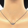 Sterling Silver Pendant Necklace, Leaf Design, with White Cubic Zirconia, Polished, Rhodium Finish, 04.336.0088.16