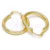 Oro Laminado Medium Hoop, Gold Filled Style Hollow Design, Polished, Golden Finish, 02.170.0201.30