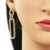 Oro Laminado Long Earring, Gold Filled Style Polished, Golden Finish, 02.385.0066