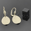 Oro Laminado Dangle Earring, Gold Filled Style Leaf Design, Matte Finish, Golden Finish, 5.121.008