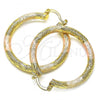 Oro Laminado Medium Hoop, Gold Filled Style Polished, Tricolor, 02.170.0232.1.40