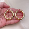 Oro Laminado Medium Hoop, Gold Filled Style Hollow Design, Diamond Cutting Finish, Golden Finish, 02.163.0317.40