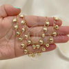 Oro Laminado Necklace and Bracelet, Gold Filled Style Heart Design, Polished, Golden Finish, 06.105.0005