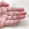 Oro Laminado Huggie Hoop, Gold Filled Style Polished, Tricolor, 02.213.0824.14