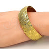 Oro Laminado Individual Bangle, Gold Filled Style Herringbone Design, Diamond Cutting Finish, Golden Finish, 07.156.0059 (23 MM Thickness, One size fits all)