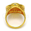 Oro Laminado Multi Stone Ring, Gold Filled Style with White Crystal, Polished, Golden Finish, 01.118.0025.09 (Size 9)