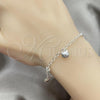 Sterling Silver Charm Bracelet, Cat Design, Polished, Silver Finish, 03.409.0021.07