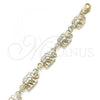 Oro Laminado Fancy Bracelet, Gold Filled Style Elephant Design, Polished, Golden Finish, 03.351.0086.08