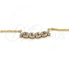 Oro Laminado Pendant Necklace, Gold Filled Style Flower Design, with White Cubic Zirconia, Polished, Golden Finish, 04.213.0049.16