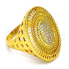 Oro Laminado Multi Stone Ring, Gold Filled Style with White Micro Pave, Polished, Golden Finish, 01.118.0029.07 (Size 7)