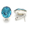Rhodium Plated Stud Earring, with Indicolite Swarovski Crystals, Polished, Rhodium Finish, 02.239.0015