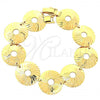 Oro Laminado Fancy Bracelet, Gold Filled Style Diamond Cutting Finish, Golden Finish, 5.018.006.1