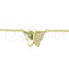 Sterling Silver Pendant Necklace, Butterfly Design, with White Micro Pave, Polished, Golden Finish, 04.336.0098.2.16