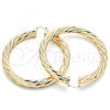 Oro Laminado Extra Large Hoop, Gold Filled Style and Hollow Polished, Golden Finish, 02.170.0347.70