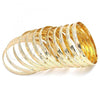 Gold Plated Dozen Bangle, Diamond Cutting Finish, Golden Finish, 03.08.0142.05