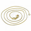 Oro Laminado Basic Necklace, Gold Filled Style Snake  Design, Polished, Golden Finish, 04.32.0012.18