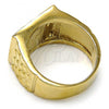Oro Laminado Mens Ring, Gold Filled Style Black Enamel Finish, Golden Finish, 01.185.0011.11 (Size 11)