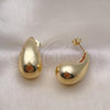 Oro Laminado Stud Earring, Gold Filled Style Polished, Golden Finish, 02.163.0250