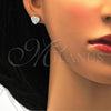 Stainless Steel Stud Earring, Heart Design, with Aurore Boreale Crystal, Polished, Golden Finish, 02.271.0022.1