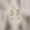 Oro Laminado Long Earring, Gold Filled Style Paperclip Design, Polished, Golden Finish, 02.213.0470