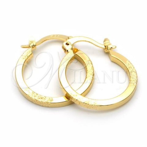 Oro Laminado Small Hoop, Gold Filled Style Matte Finish, Golden Finish, 5.146.011