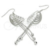 Sterling Silver Long Earring, Polished, Rhodium Finish, 02.183.0030