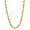 Oro Laminado Basic Necklace, Gold Filled Style Rope Design, Polished, Golden Finish, 5.222.034.18