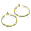 Oro Laminado Medium Hoop, Gold Filled Style with Ivory Pearl, Polished, Golden Finish, 02.379.0053.40