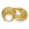 Oro Laminado Medium Hoop, Gold Filled Style Diamond Cutting Finish, Golden Finish, 02.170.0175.30
