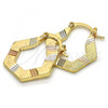 Oro Laminado Small Hoop, Gold Filled Style Diamond Cutting Finish, Tricolor, 02.102.0048.25