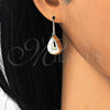 Oro Laminado Leverback Earring, Gold Filled Style Teardrop Design, Polished, Golden Finish, 02.163.0077