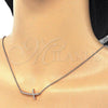 Sterling Silver Pendant Necklace, Cross Design, with White Cubic Zirconia, Polished, Rose Gold Finish, 04.336.0090.1.16