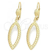 Oro Laminado Dangle Earring, Gold Filled Style Teardrop Design, Golden Finish, 5.104.014