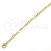 Oro Laminado Basic Necklace, Gold Filled Style Figaro Design, Polished, Golden Finish, 04.318.0001.18