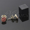 Oro Laminado Stud Earring, Gold Filled Style Ladybug Design, Red Enamel Finish, Golden Finish, 02.64.0309 *PROMO*